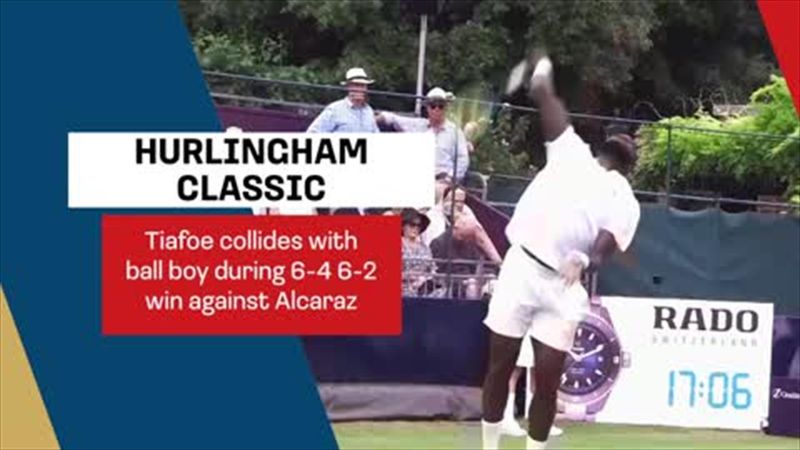 Tiafoe collides with ball boy during win over Alcaraz at Hurlingham
