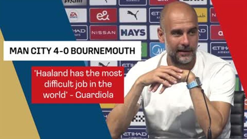 Guardiola backs Haaland after failing to score during 4-0 thrashing of Bournemouth
