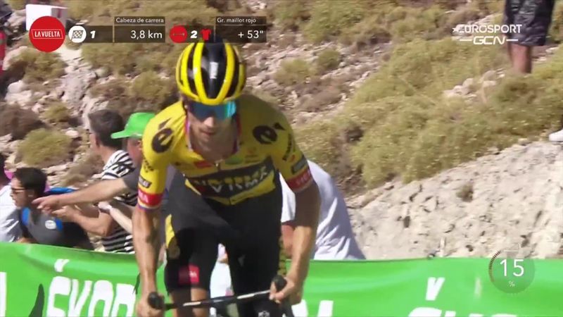 Watch Roglic attack Evenepoel as red jersey cracks for first time at La Vuelta