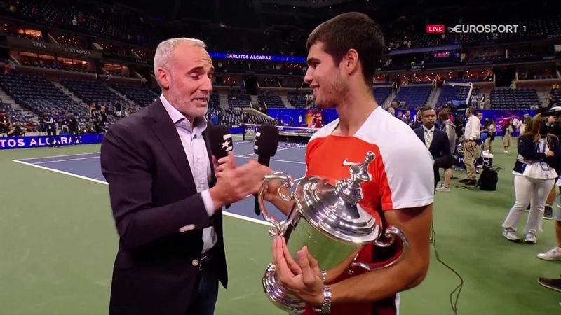 Alcaraz, eufórico en Eurosport tras ganar el US Open: "Es algo en lo que he trabajado muchísimo"