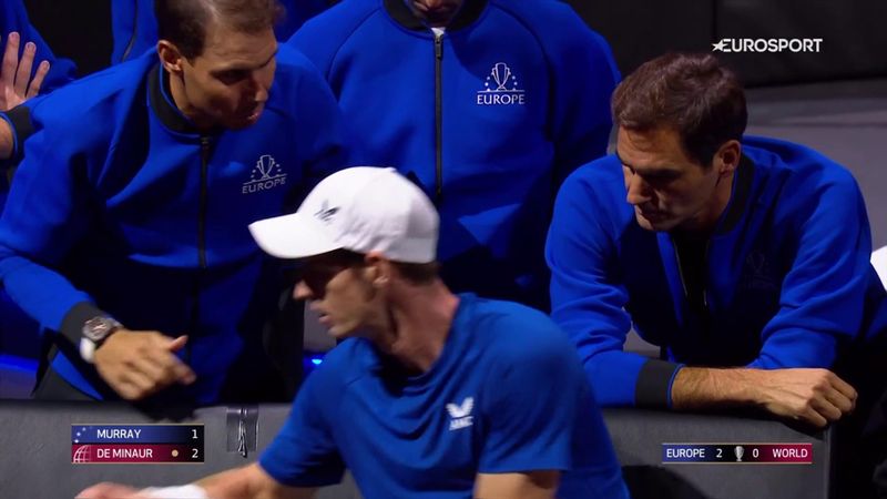 'Don't have to take risks' - Nadal and Federer talk tactics with Murray mid-match