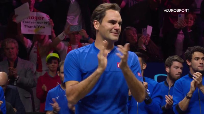 Watch Federer's final point in professional tennis in emotional farewell