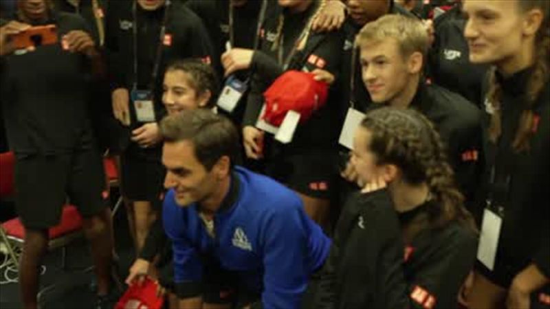 'Swiss cheese!' - Watch as Federer suprises ball kids, takes joyous selfie at Laver Cup