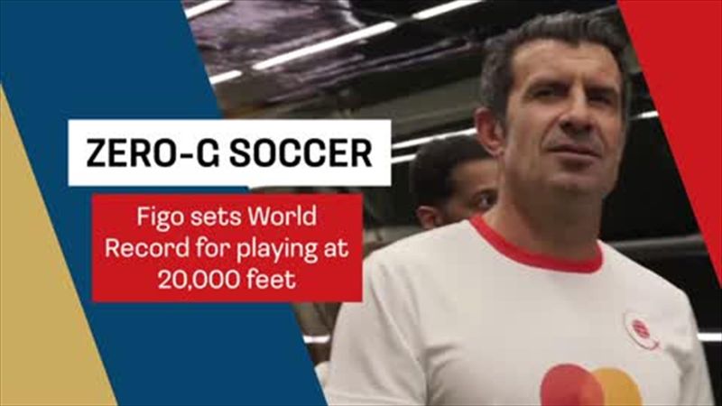 Figo plays in record-breaking highest altitude zero-gravity football game