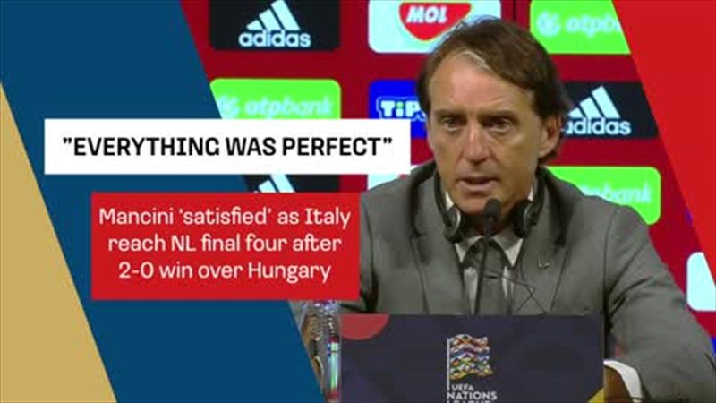Mancini ‘satisfied’ as Italy reach Nations League final four after win over Hungary