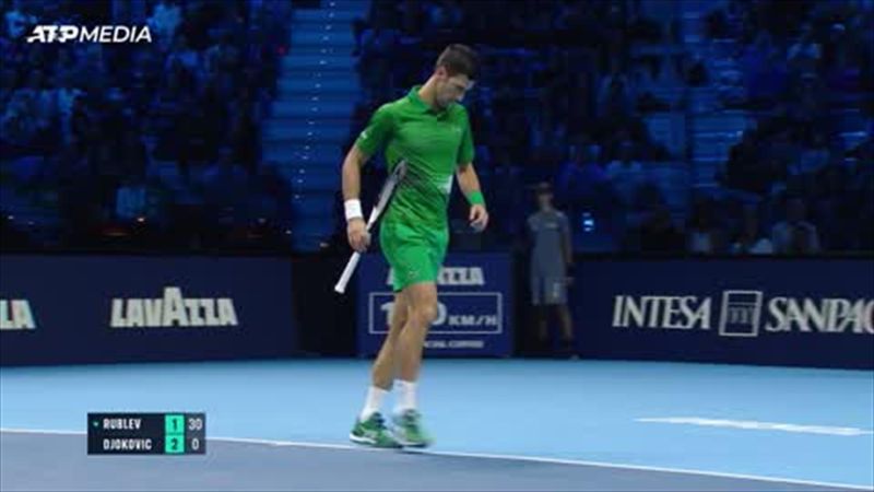 Highlights: Djokovic into last four of ATP Finals with win over Rublev