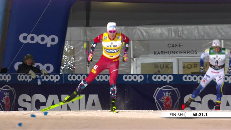 'Explodes over the top of the line' - Klaebo wins men's World Cup Cross-country pursuit freestyle