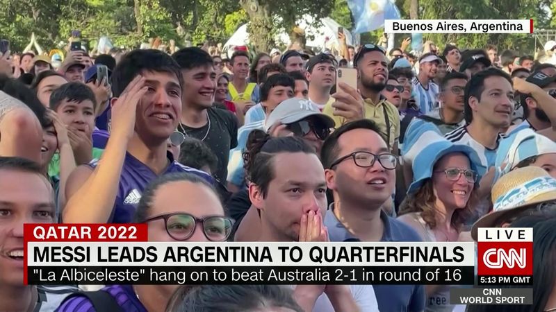 Watch Argentina fans celebrating wildly as Messi leads team to quarter-finals