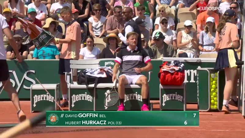 Goffin wygrał 2. seta w starciu z Hurkaczem w meczu 1. rundy Roland Garros