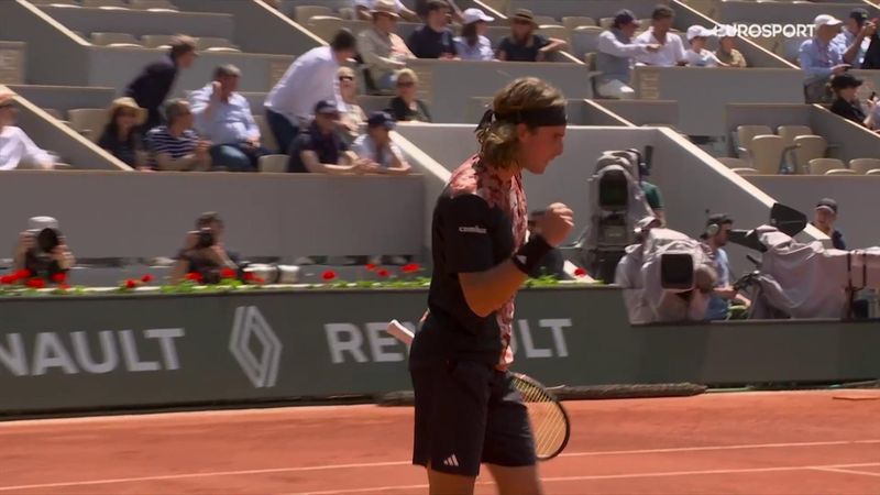 Tsitsipas roars back from 5-3 down to win first set against Vesely
