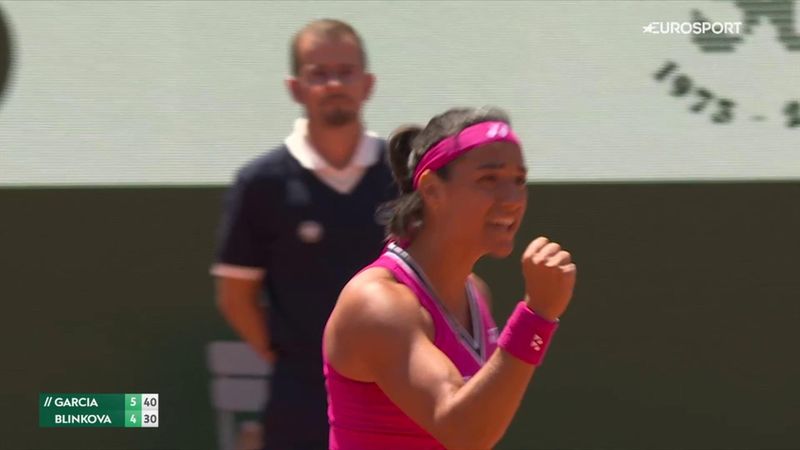 'High class, aggressive' Garcia takes the first set with an ace