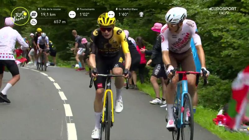 Tour de France | Jonas Vingegaard rijdt Tadej Pogacar uit zijn wiel -  Wielrennen video - Eurosport
