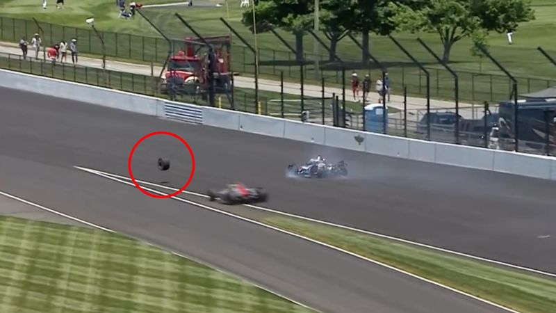 Heftiger Crash bei Indy 500: Loses Rad schießt quer über die Strecke