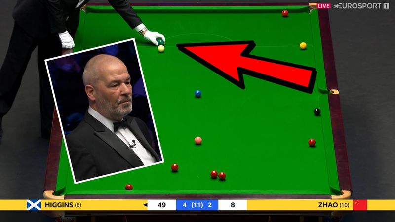 ‘A rare mistake!’ - Referee Verhaas puts green back on wrong spot in Higgins’ Masters match