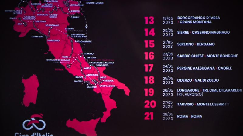 Giro-Strecke 2023: Alle 21 Etappen bis nach Rom in der Übersicht