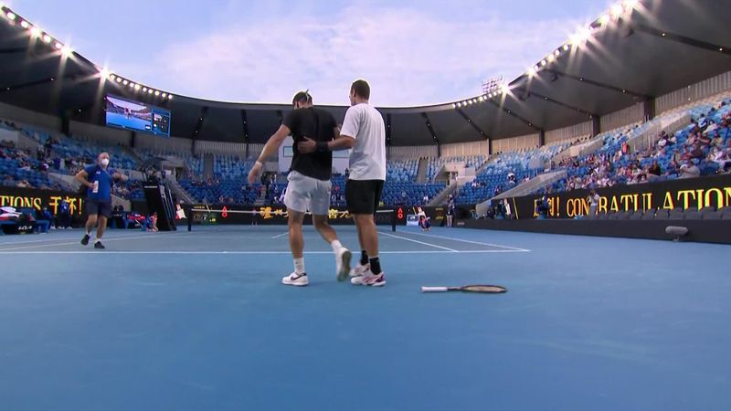 'This is great sportsmanship!'-  Safiullin helps Molcan to feet after epic end to match
