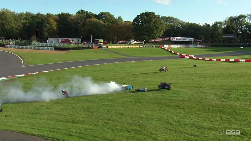 Multiple riders caught up in crash which forces red flag at Brands Hatch