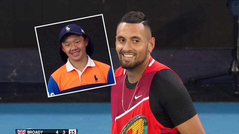 'Are you alright?' - Kyrgios checks on ball kid after hitting him with huge serve