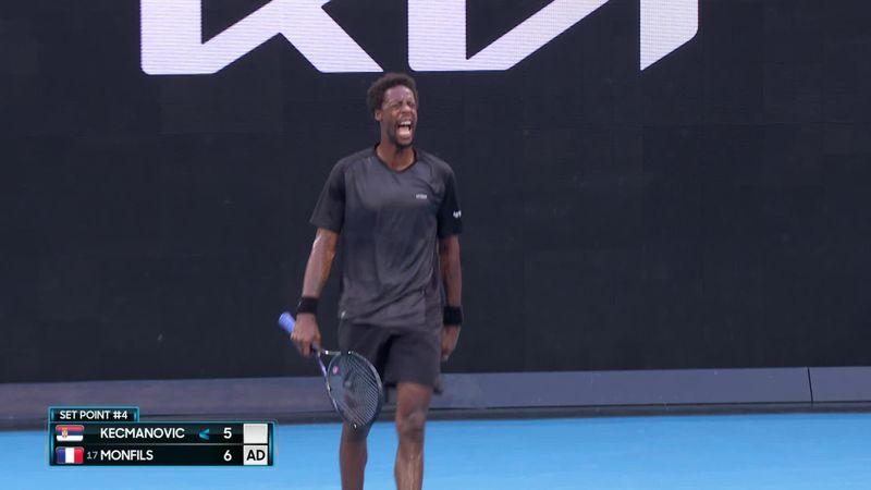'What a winner' - Monfils wins first set with blistering shot