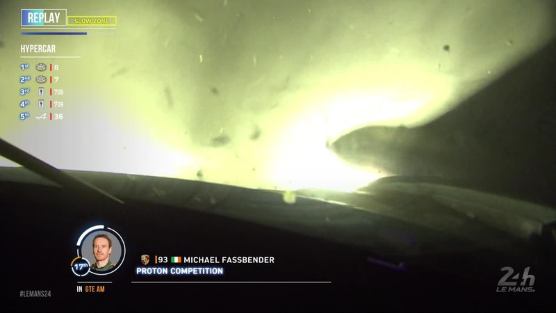Watch as Fassbender suffers crash at night and gets stuck at Le Mans