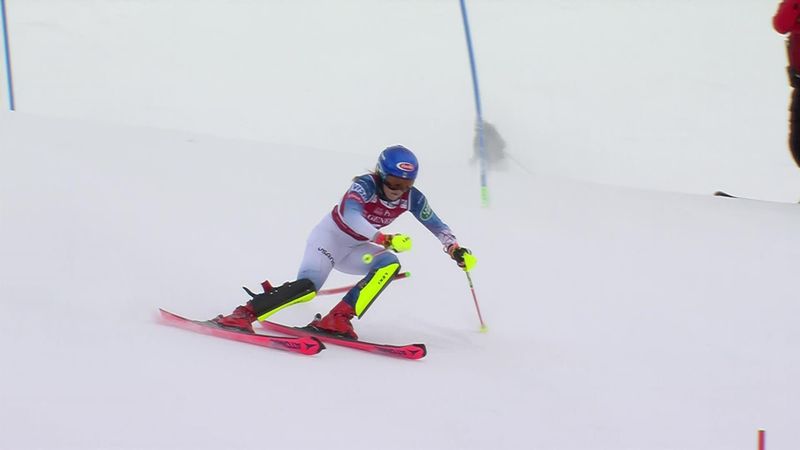 ‘Tearing down the first run’ – Shiffrin leads after first run