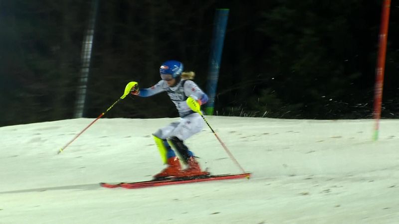 Shiffrin's second run as she finishes second in Zagreb behind Vlhova