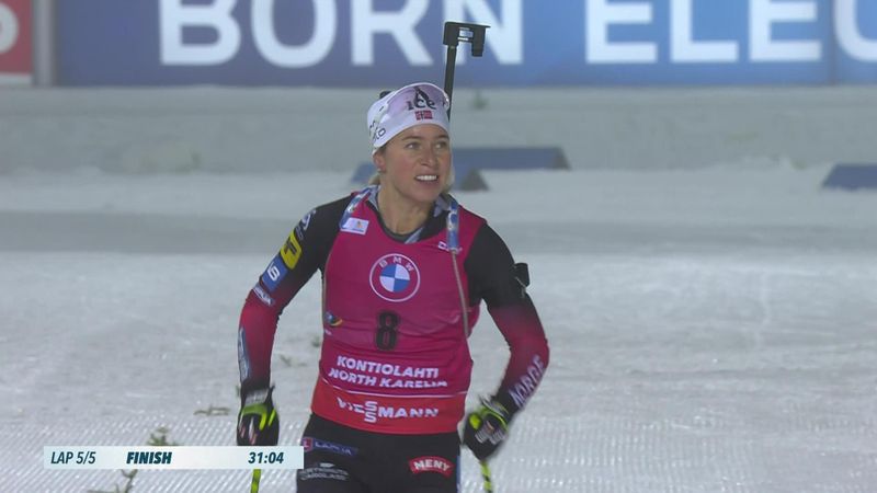 Tiril Eckhoff wins women's pursuit in Kontiolahti