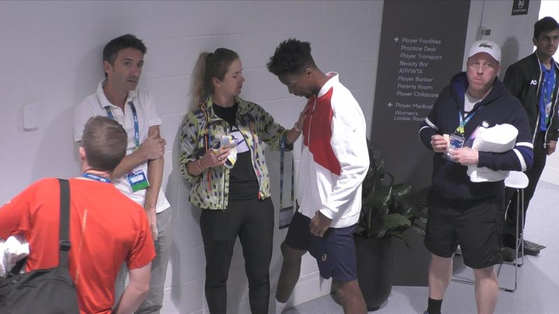 A touching moment between Svitolina and Monfils