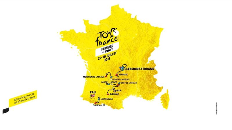 Pas de départ à Paris, le Tourmalet au menu : découvrez la carte du TDF Femmes 2023