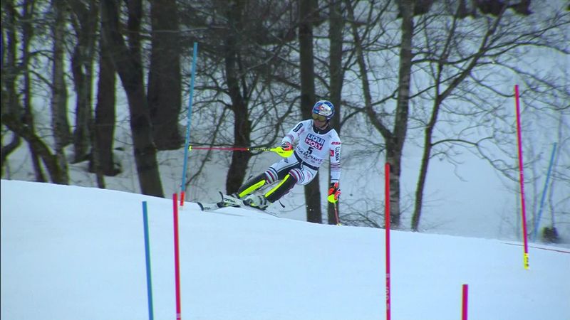 Libéré, Pinturault rêve à un 4e succès en slalom : sa 1re manche en vidéo