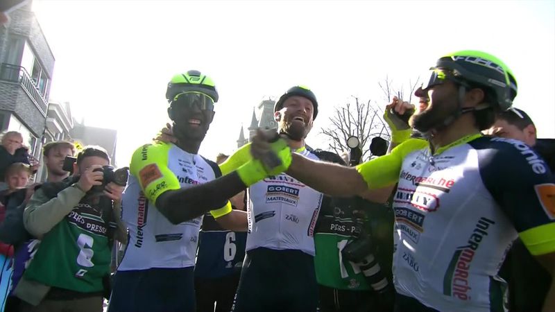 Gent-Wevelgem: Highlights of men's race as Eritrean rider Biniam Girmay makes history