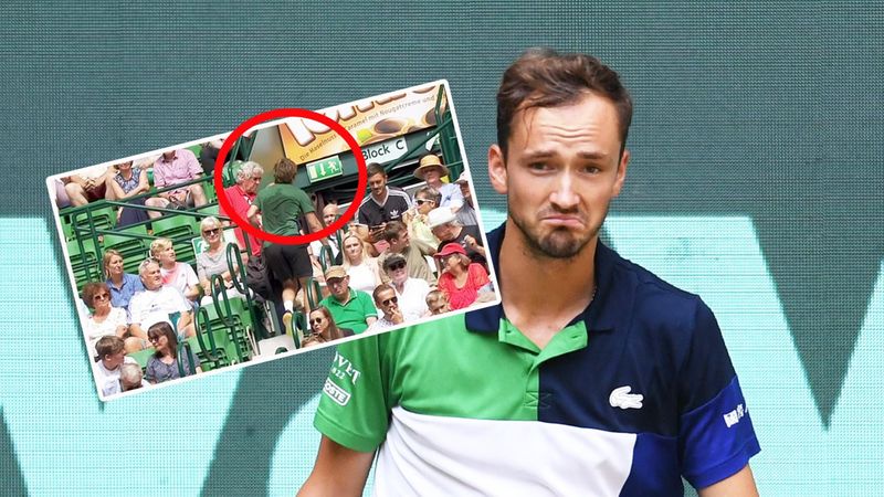 Watch moment Medvedev's coach storms out during Halle final after outburst