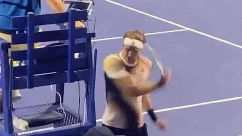 Watch the shocking moment Zverev attacks umpire’s chair with racquet
