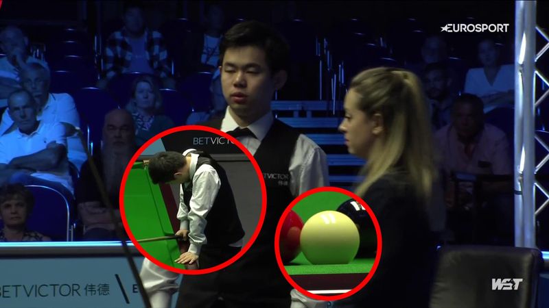 Did Yuan hit the red ball? Referee calls foul but Eurosport commentators unsure