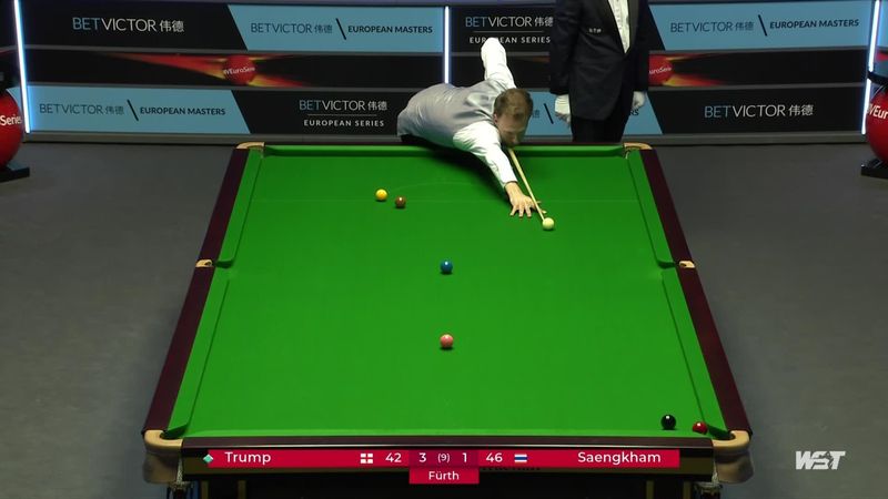 'Outstanding!' - Trump plays two quality shots in a row to take frame against Saengkham