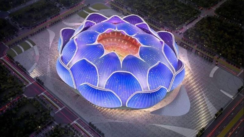 El alucinante estadio del Guangzhou Evergrande para 100.000 espectadores con forma de flor de loto