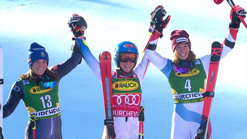 Watch top 3 runs as Mikaela Shiffrin cruises to a stunning giant slalom victory