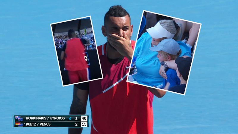 Kyrgios hits kid in crowd with wild shot, turns his tears to smiles with gift