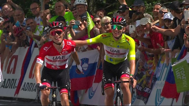 Watch as Pogacar and Majka play rock, paper, scissors to decide winner at Tour of Slovenia
