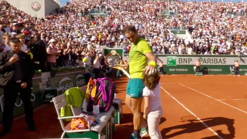 'Rafa surprised!' - Watch as boy runs on court to greet Nadal after match