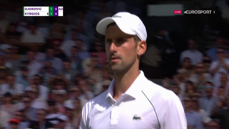 Novak Djokovic a făcut break-ul la 4-4 în setul 3 al finalei de la Wimbledon cu Kyrgios
