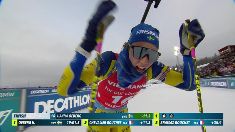 Sweden’s Oeberg takes sprint victory in Oestersund