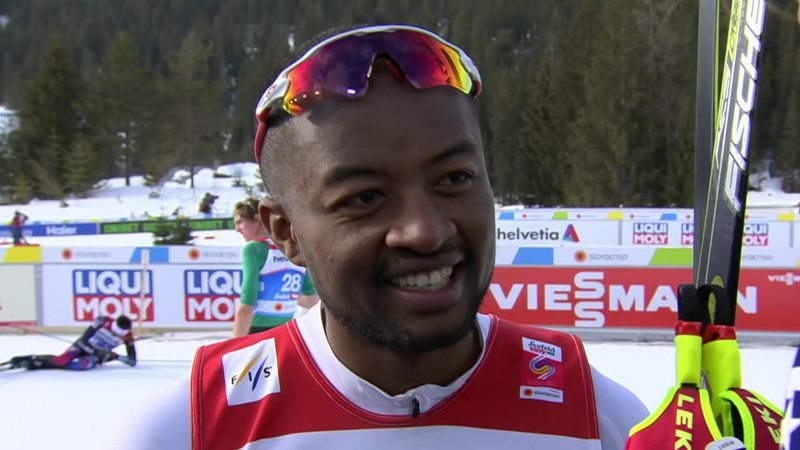 Madagascan cross-country skiier Andreas Razafimahatratra discusses his qualifing attempt