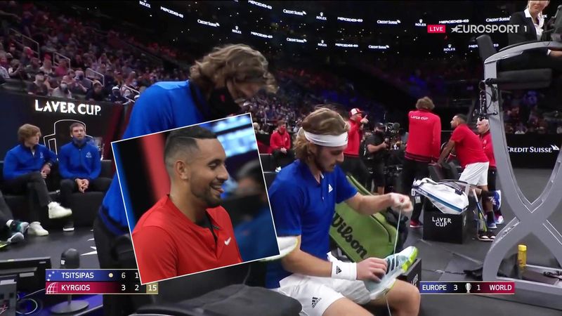 'Not the best advert' - Tsitsipas' shoe 'shreds' as Kyrgios laughs at delay