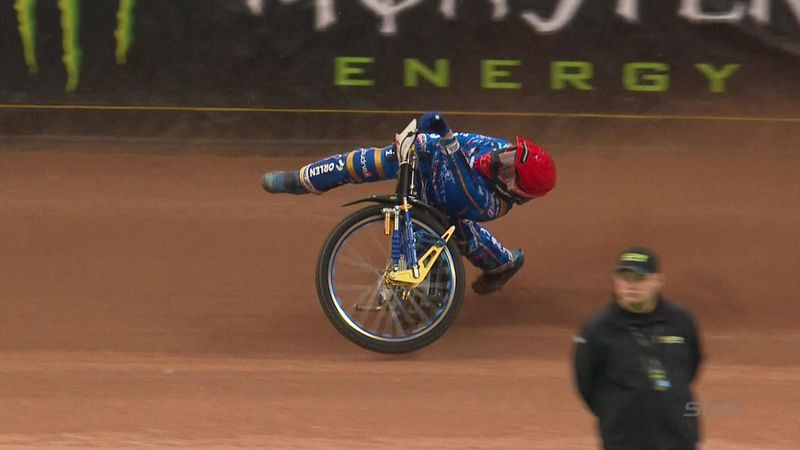 World champion Zmarzlik crashes, brings down Madsen and gets excluded