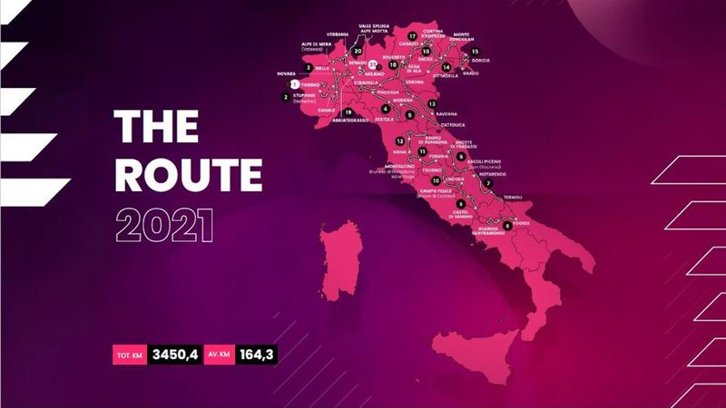 Giro-Strecke 2021: Alle 21 Etappen in der 3D-Animation