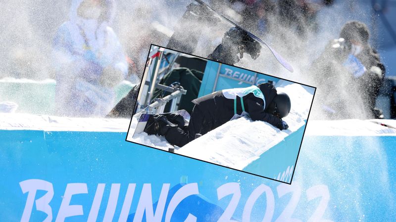 'Oh! Straight over the barrier!' - Rong Ge crashes after big air jump