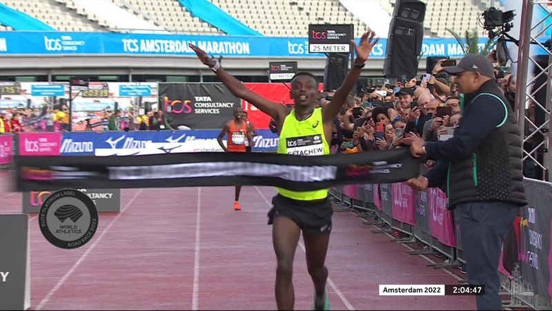Getachew cracks 2:05 barrier to win Amsterdam Marathon