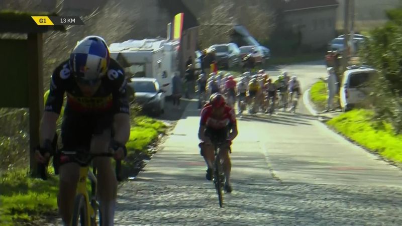 'They just watched each other!' - Watch the moment Van Aert attacked at Omloop