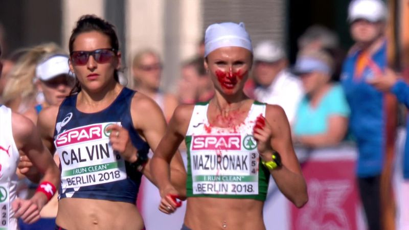 Runner suffers horrendous nosebleed during marathon in Berlin - before winning
